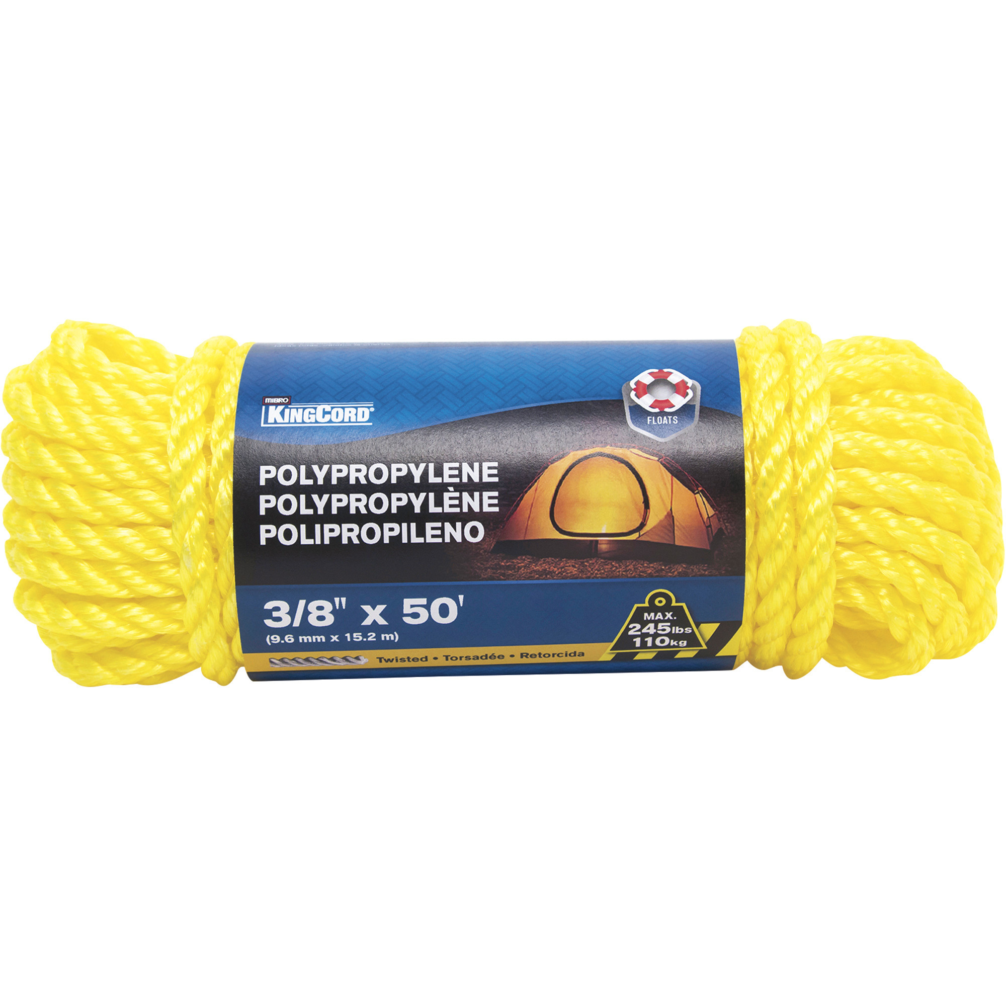 KingCord 3/8in. x 50ft. Polypropylene Twisted Rope